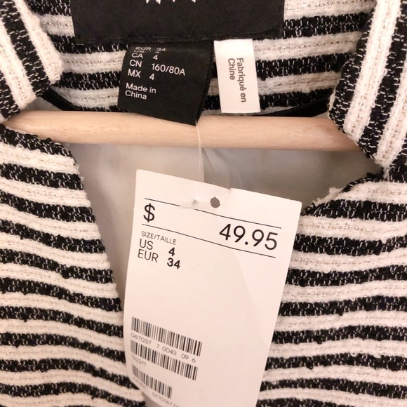 H&M Black and White Metallic Stripe Blazer - Picture 4 of 6
